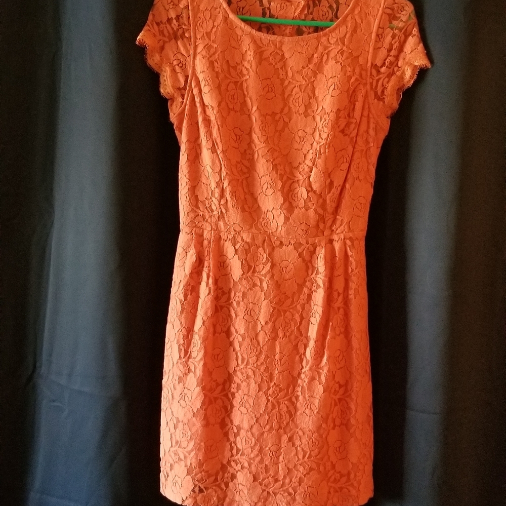 Coral lace dress